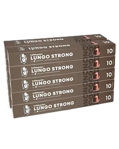 Pak met 100 aluminium capsules Kaffekapslen Lungo Strong voor Nespresso