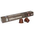 Kaffekapslen Lungo Strong Premium pak en capsule voor Nespresso
